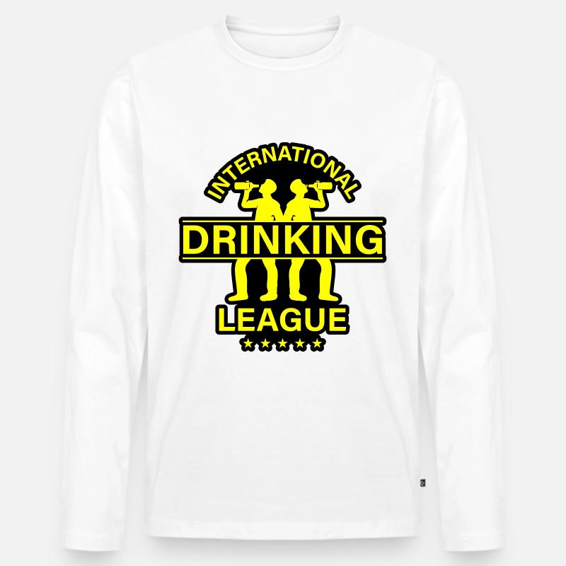 International Drinking Spruch - Männer Premium Bio Langarmshirt - Weiß