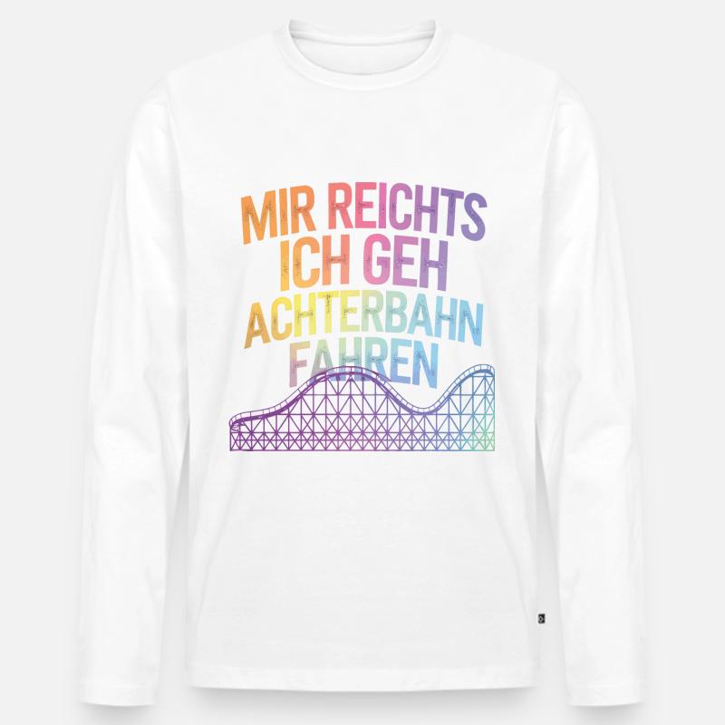 Achterbahn Freizeitpark Roller Coaster - Männer Premium Bio Langarmshirt - Weiß