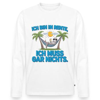 Je suis à la retraite, je n’ai rien à relâcher - T-shirt manches longues Premium bio Homme - blanc - Devant - Nico (187cm)