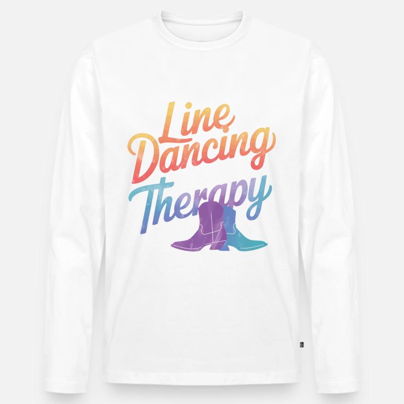Line Dancing Tanzen Tänzer - Männer Premium Bio Langarmshirt - Weiß