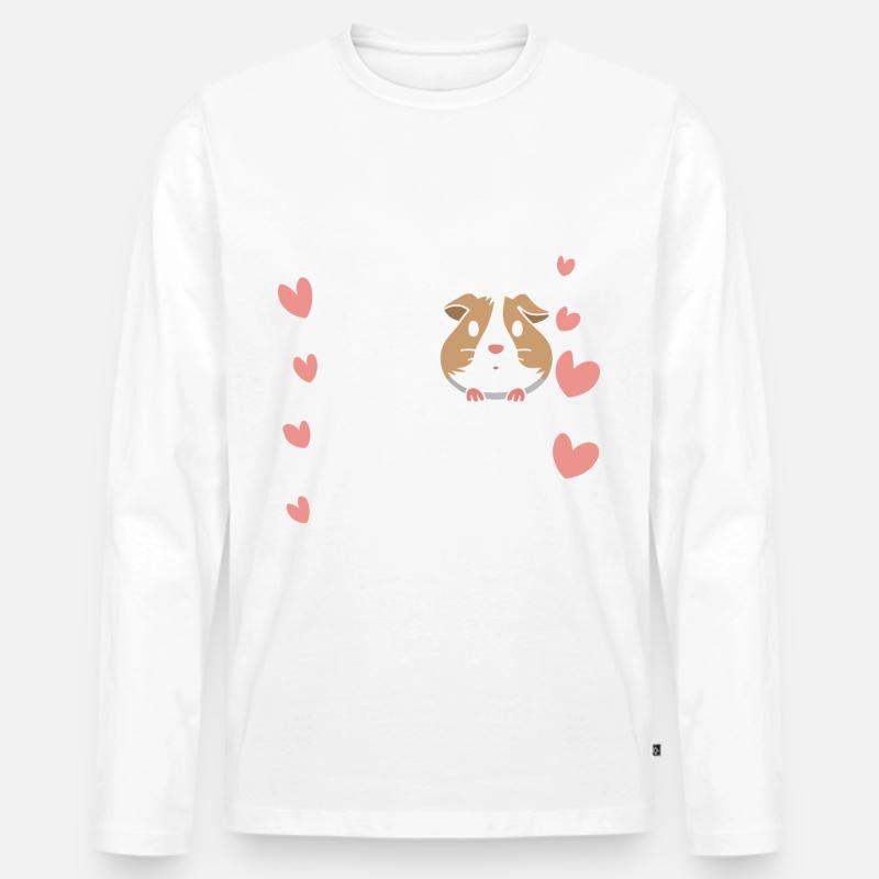 Meerschweinchen - Männer Premium Bio Langarmshirt - Weiß
