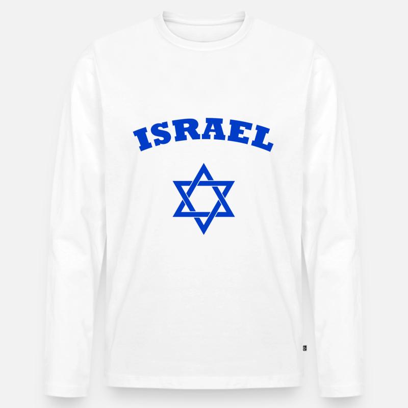 Israel - Männer Premium Bio Langarmshirt - Weiß
