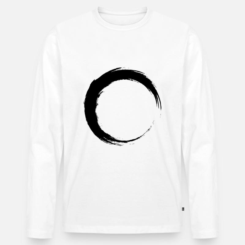 Kreis Schwarz - Männer Premium Bio Langarmshirt - Weiß