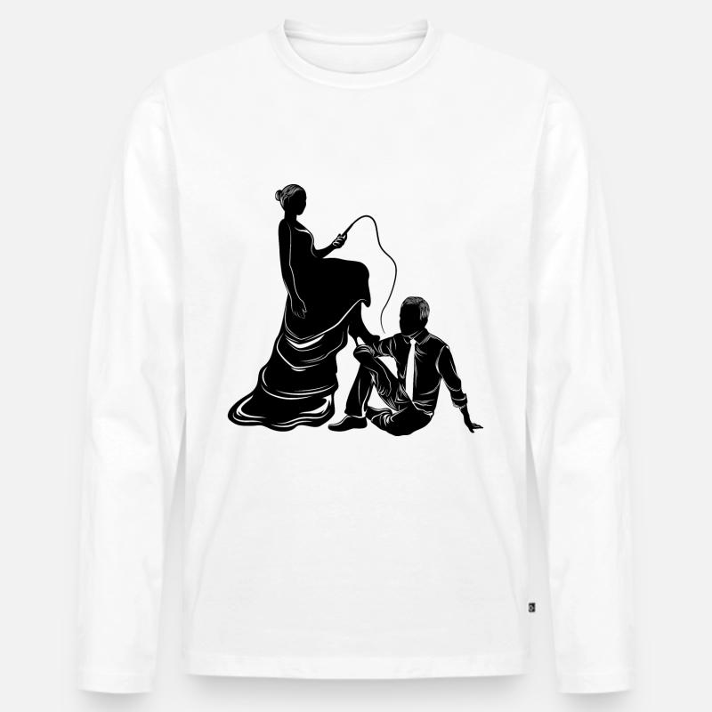 brautpaar ehepaar silhouette - Männer Premium Bio Langarmshirt - Weiß