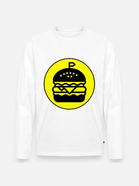 Burger Icon Kreis - Männer Premium Bio Langarmshirt - Weiß