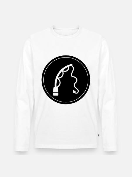 Fishing rod fishing icon - Men's Premium Organic Long Sleeve Shirt - white
