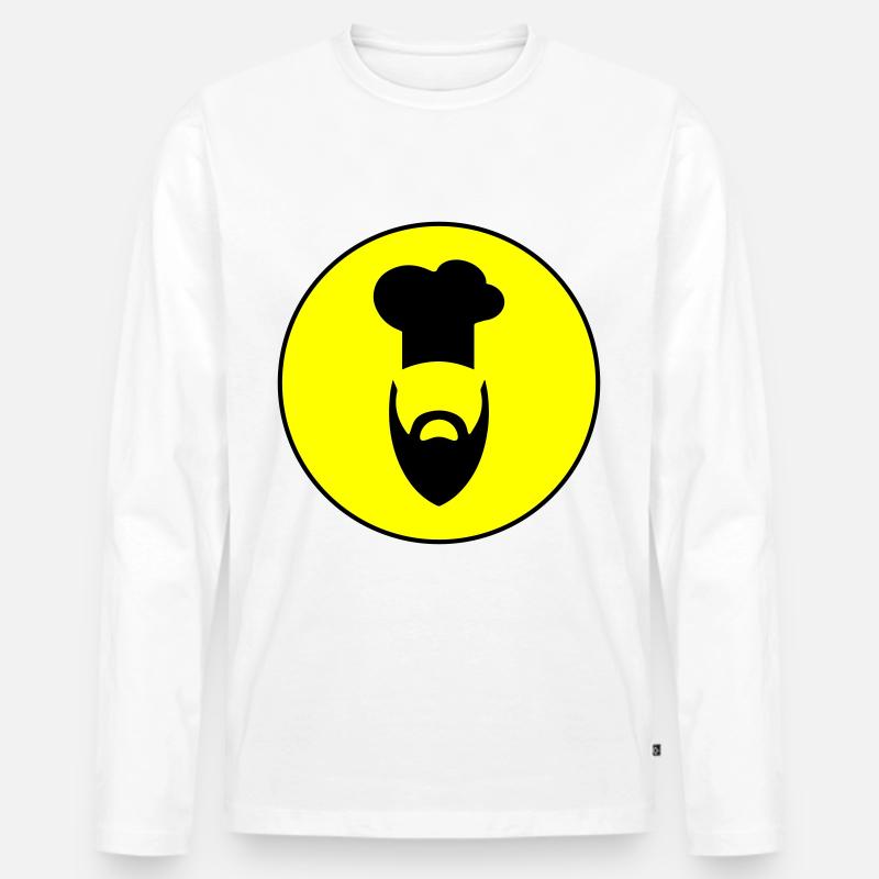Kochhut icon symbol - Männer Premium Bio Langarmshirt - Weiß