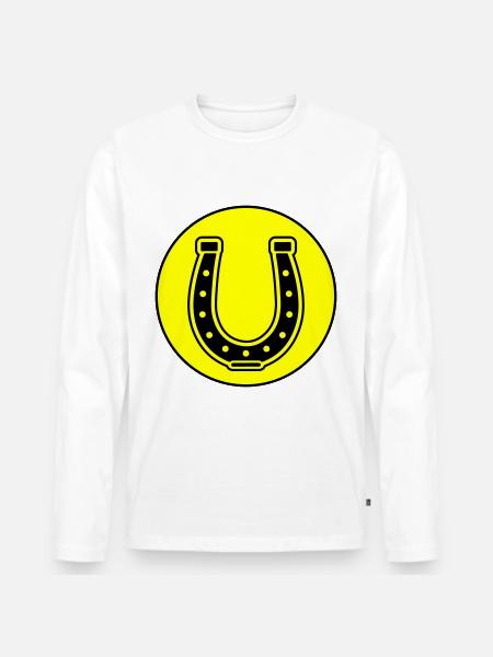 Horseshoe Symbol - Men's Premium Organic Long Sleeve Shirt - white