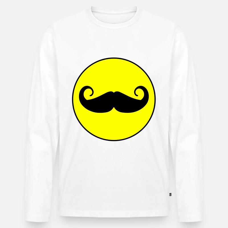 Schnurrbart symbol - Männer Premium Bio Langarmshirt - Weiß