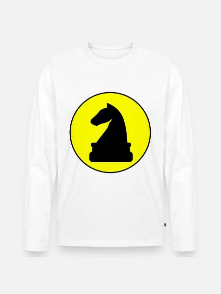 Pièce d’échecs de cheval - T-shirt manches longues Premium bio Homme - blanc