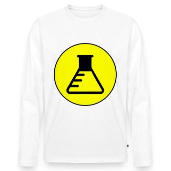 Icône de tube à essai - T-shirt manches longues Premium bio Homme - blanc - Devant - Nico (187cm)