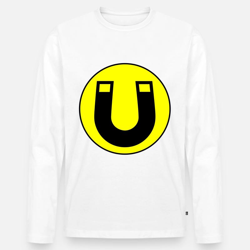 Hufeisen magnet - Männer Premium Bio Langarmshirt - Weiß