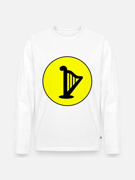Harp symbol - Men's Premium Organic Long Sleeve Shirt - white
