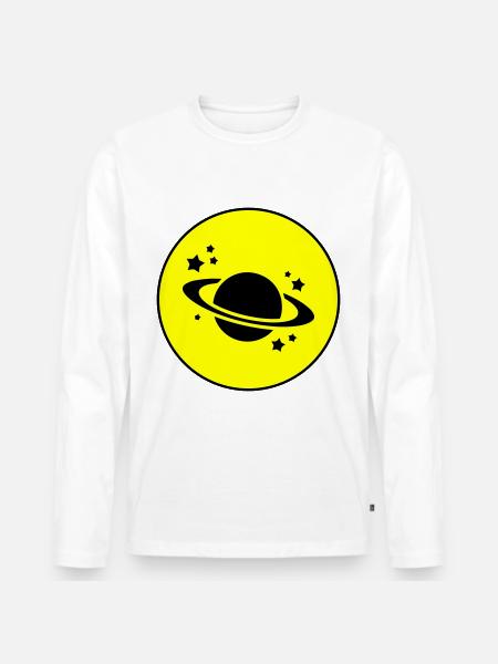 Saturn Icon icon - Men's Premium Organic Long Sleeve Shirt - white