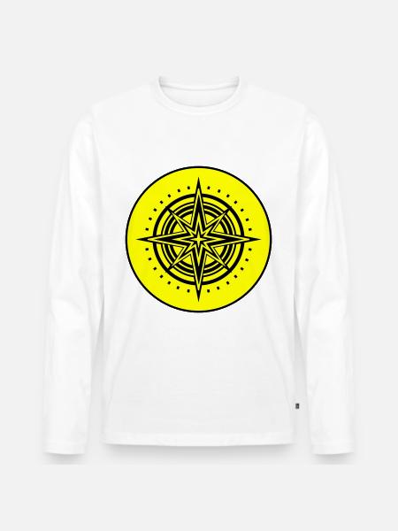 Compass icon icon - Men's Premium Organic Long Sleeve Shirt - white