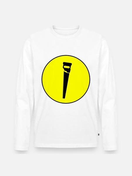 Saw icon icon - Men's Premium Organic Long Sleeve Shirt - white