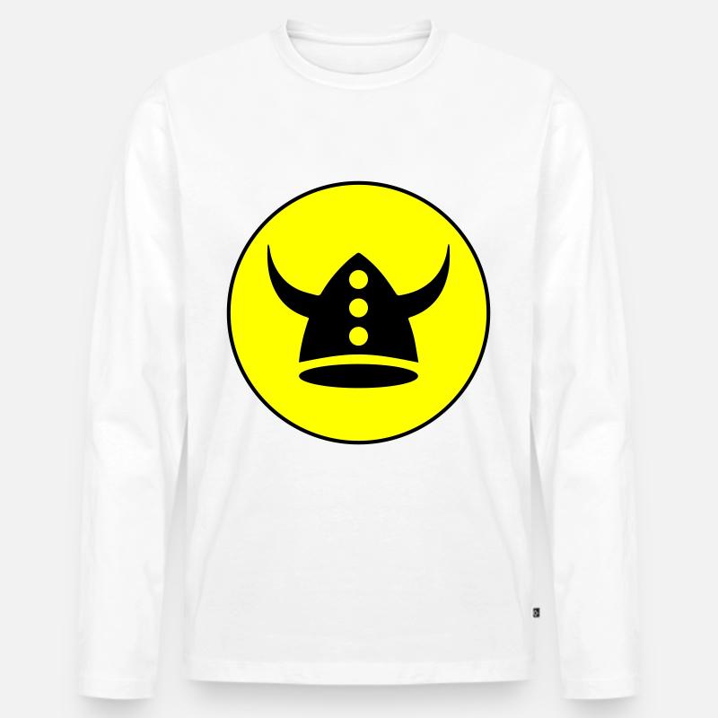 Wikinger Helm - Männer Premium Bio Langarmshirt - Weiß