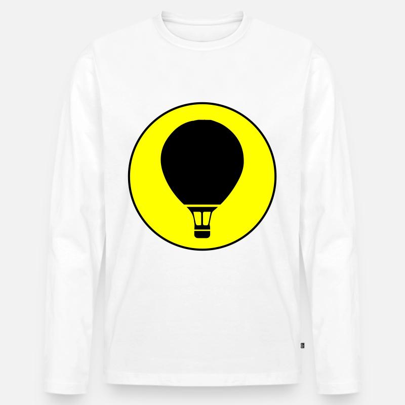 Heißluftballon icon - Männer Premium Bio Langarmshirt - Weiß