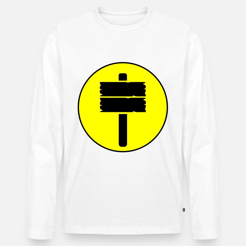 Wegweiser icon - Männer Premium Bio Langarmshirt - Weiß