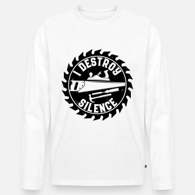 Handwerker - Männer Premium Bio Langarmshirt - Weiß