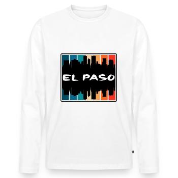 El Paso Texas Usa Skyline Silhouette Travel Souven - Men's Premium Organic Long Sleeve Shirt - white - Front - Nico (187cm)