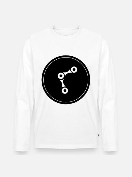 Bicycle Cycling Chain - Men's Premium Organic Long Sleeve Shirt - white