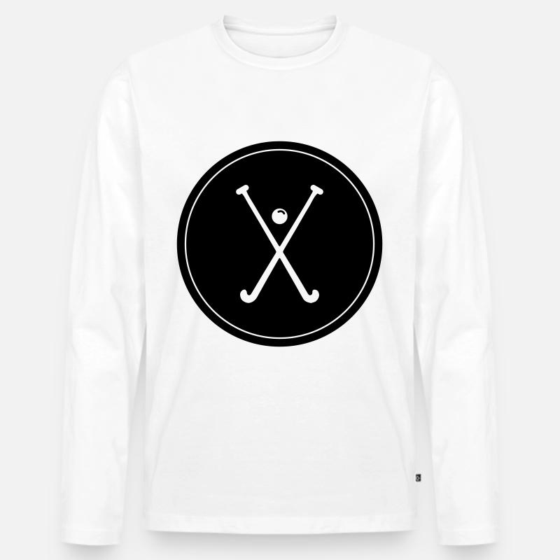 Feldhockey symbol - Männer Premium Bio Langarmshirt - Weiß