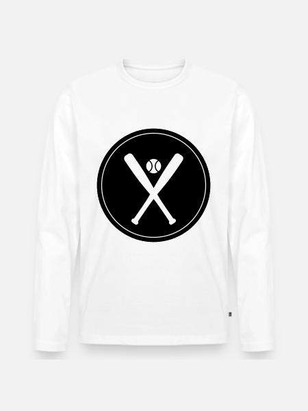 Baseball icon - Men's Premium Organic Long Sleeve Shirt - white