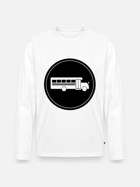 Schule Schulbus - Männer Premium Bio Langarmshirt - Weiß