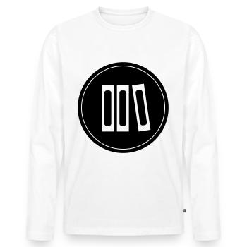 Lire des livres - T-shirt manches longues Premium bio Homme - blanc - Devant - Nico (187cm)