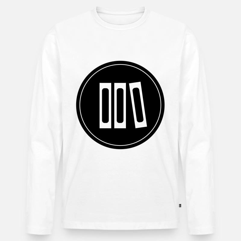 Bücher lesen - Männer Premium Bio Langarmshirt - Weiß