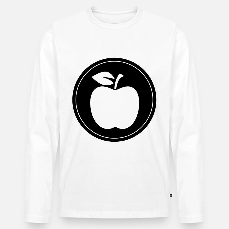 Apfel Symbol - Männer Premium Bio Langarmshirt - Weiß