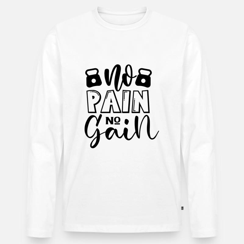 Ohne Fleiß kein Preis - Männer Premium Bio Langarmshirt - Weiß