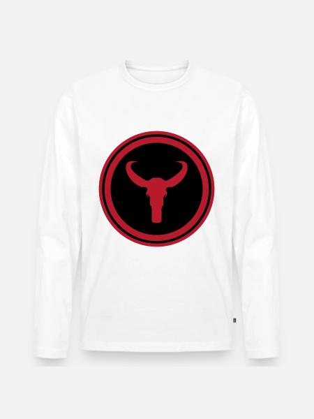 Bull skeleton - Men's Premium Organic Long Sleeve Shirt - white