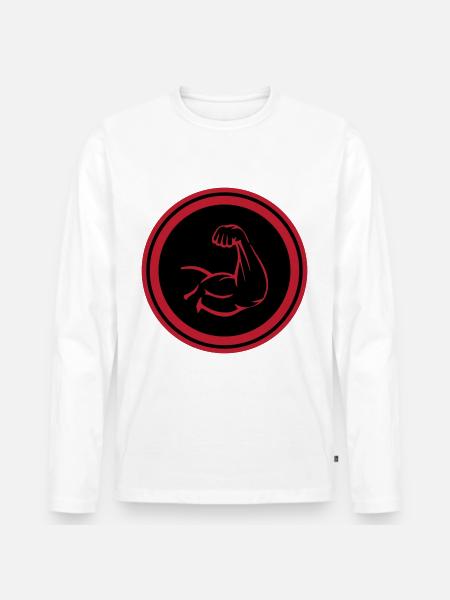 Arm Muscles Biceps - Men's Premium Organic Long Sleeve Shirt - white