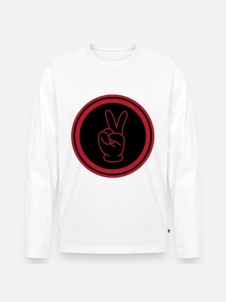 Peace Hand Comic - Men's Premium Organic Long Sleeve Shirt - white