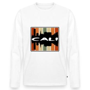 Cali Kolumbien Skyline Silhouette Reise Souvenir - Männer Premium Bio Langarmshirt - Weiß - Vorne - Nico (187cm)