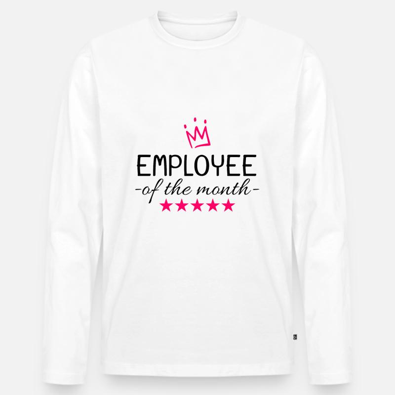 Mitarbeiter des Monats Geschenk - Männer Premium Bio Langarmshirt - Weiß