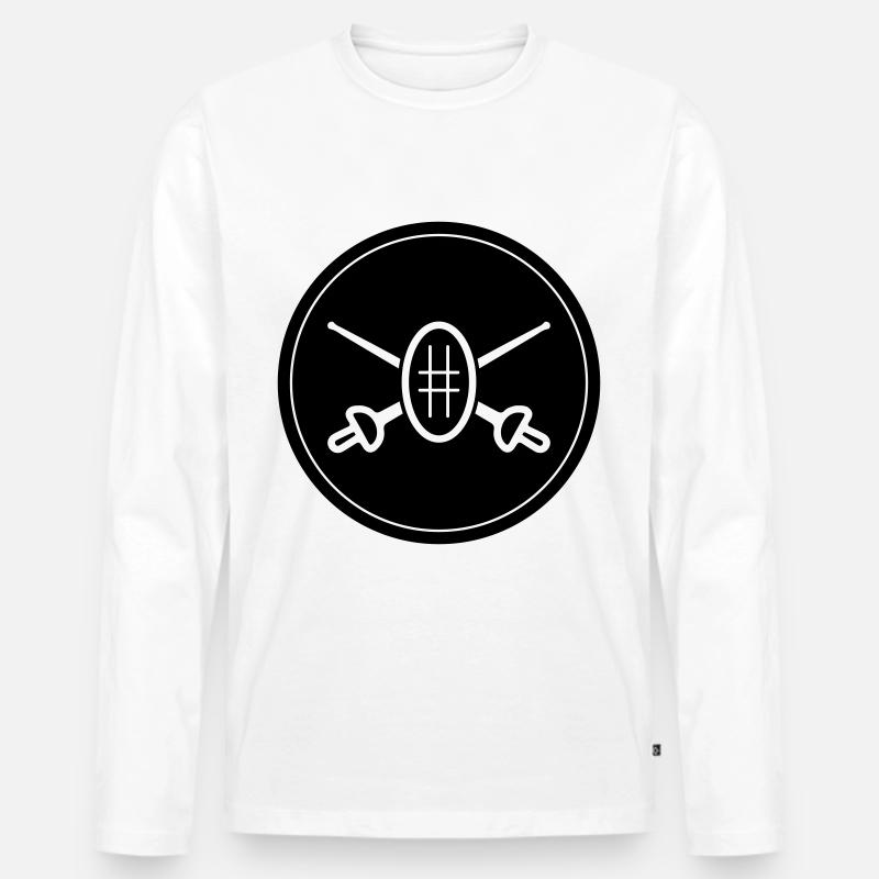 Fechten Schwert Kreis - Männer Premium Bio Langarmshirt - Weiß