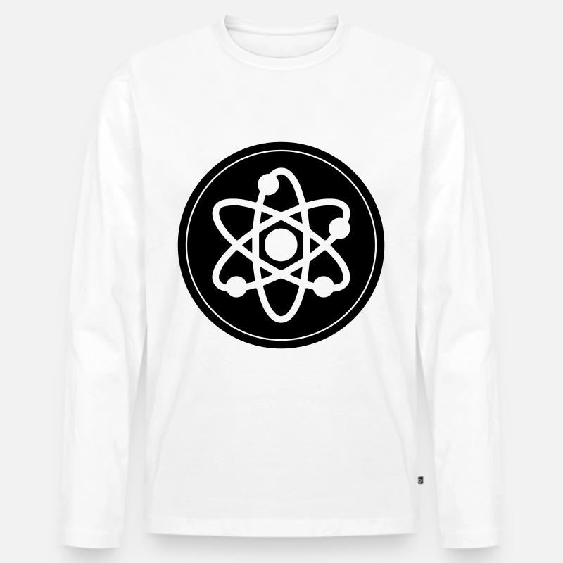 Atom Symbol Kreis - Männer Premium Bio Langarmshirt - Weiß