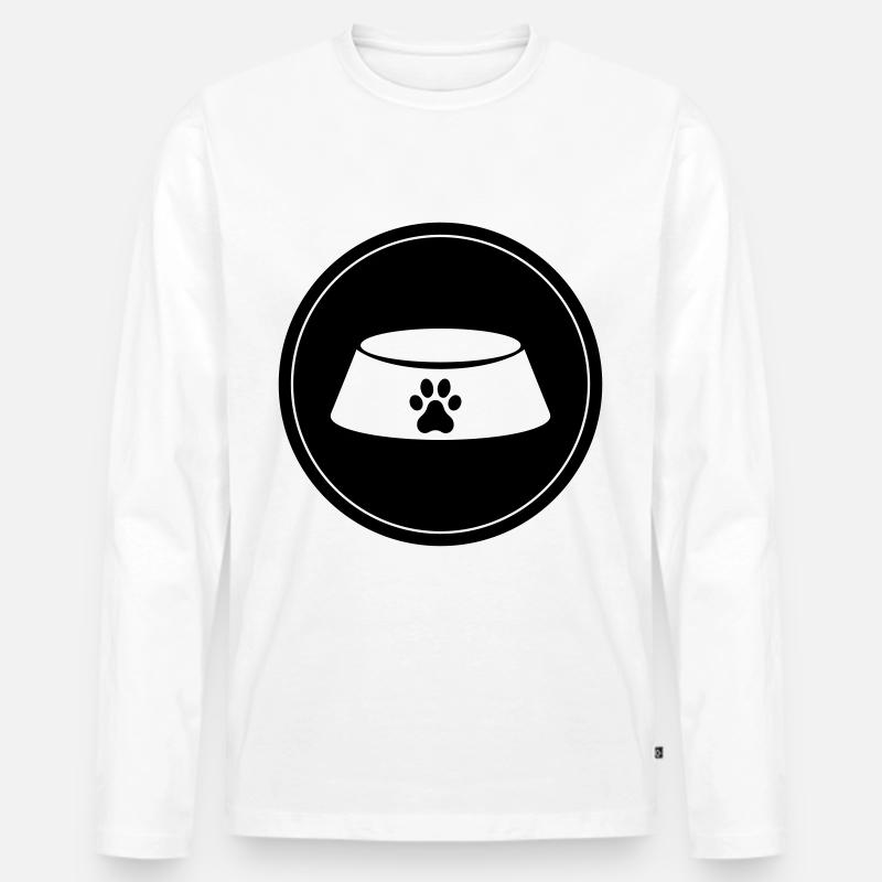 Napf Hund Kreis - Männer Premium Bio Langarmshirt - Weiß