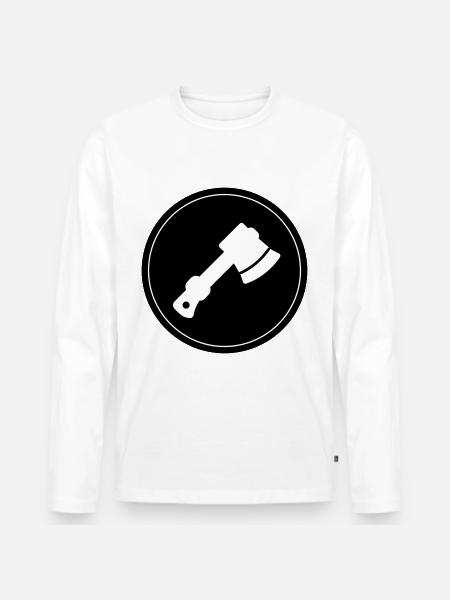 Climbing equipment circle ice axe - Men's Premium Organic Long Sleeve Shirt - white