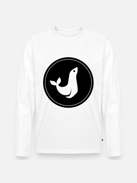 seal animal circle - Men's Premium Organic Long Sleeve Shirt - white
