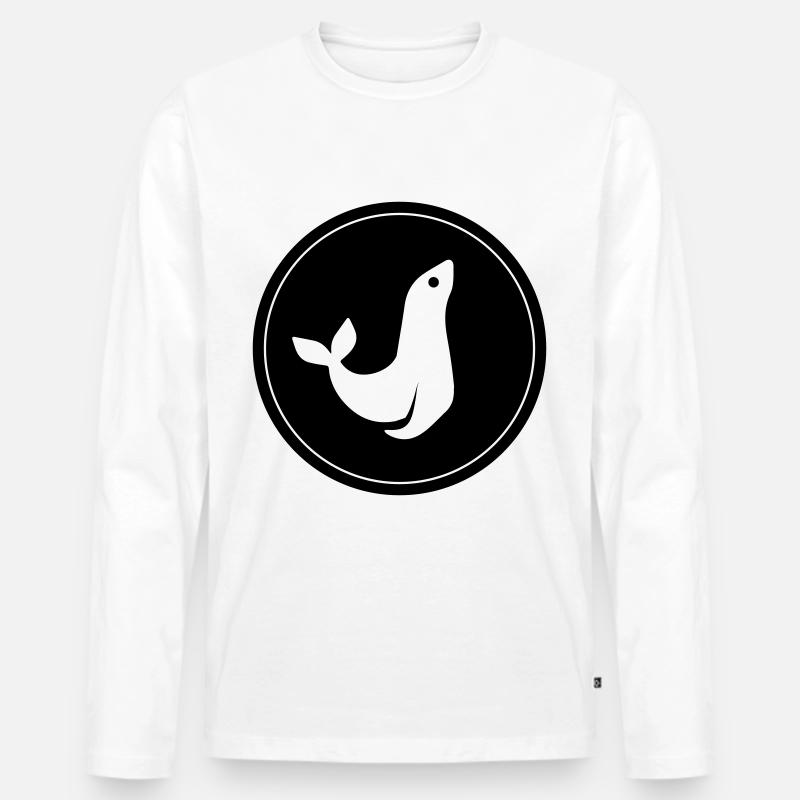 seehund tier Kreis - Männer Premium Bio Langarmshirt - Weiß