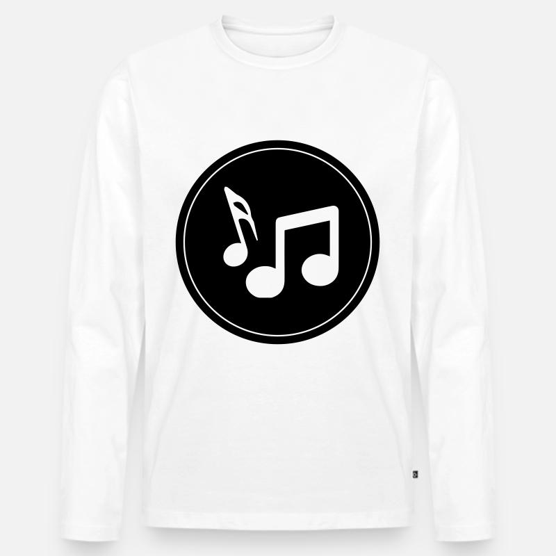 Musiknoten zeichen - Männer Premium Bio Langarmshirt - Weiß