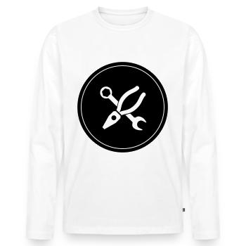 Icône de pince - T-shirt manches longues Premium bio Homme - blanc - Devant - Nico (187cm)