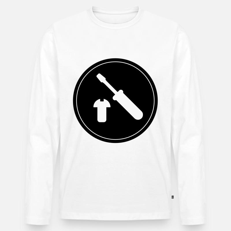 Schraubenzieher Symbol - Männer Premium Bio Langarmshirt - Weiß