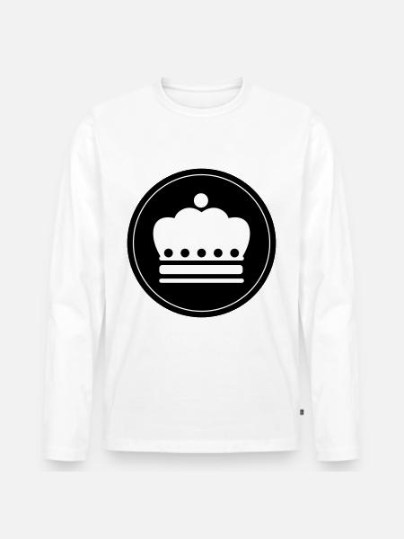 Krone icon - Männer Premium Bio Langarmshirt - Weiß