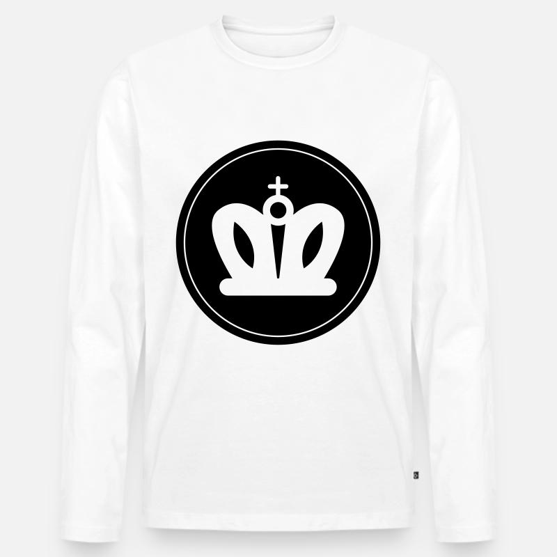Krone - Männer Premium Bio Langarmshirt - Weiß