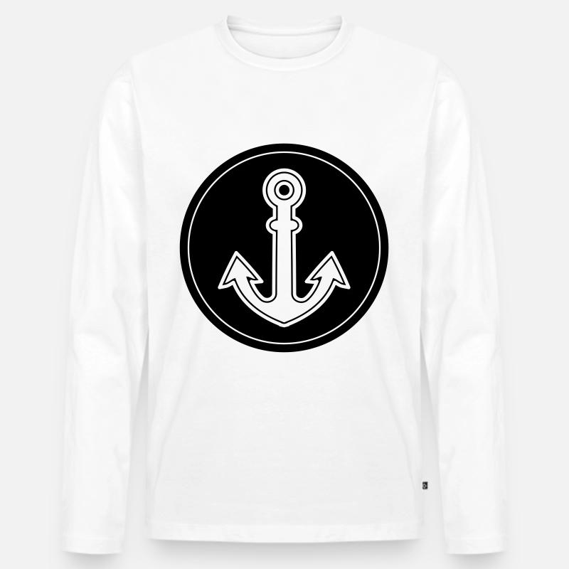 Anker form - Männer Premium Bio Langarmshirt - Weiß